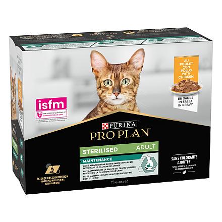 Pro Plan kattenvoer Sterilised Nutrisavour Kip 10 x 85 gr