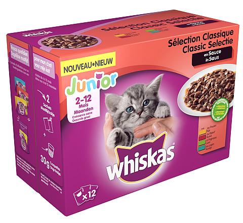 Whiskas kattenvoer Junior Classic in Saus <br>12 x 100 gr