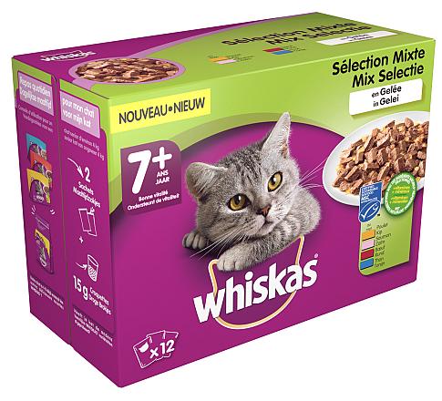 Whiskas kattenvoer Senior Mix in Gelei <br>12 x 100 gr