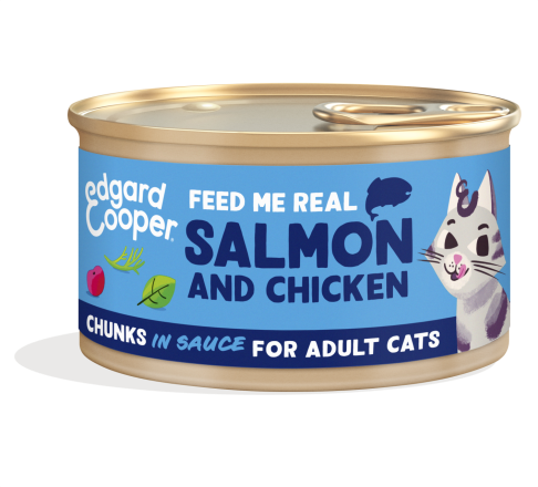 Edgard & Cooper kattenvoer Zalm & Kip Chunks 85 gr